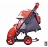 Санки-коляска Snow Galaxy City-1, дизайн - Мишка со звездой на красном, на больших колёсах Ева с сумкой и варежками   - миниатюра №1